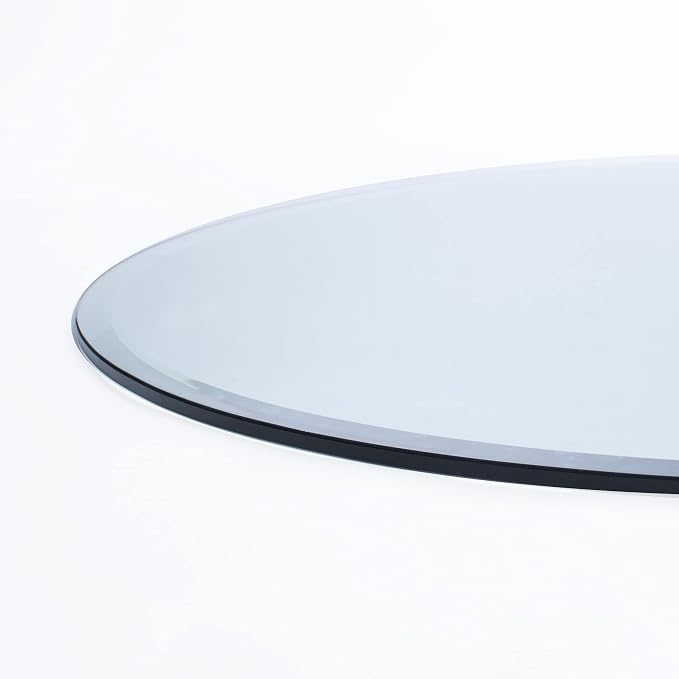Spancraft 12" Inch Round 1/2" Thick Clear Glass Table Top with Beveled Edge and Tempered Glass, Replacement Glass Table Top, Great for Dining Tables, end Tables, and Outdoor Patio Table Tops or Table