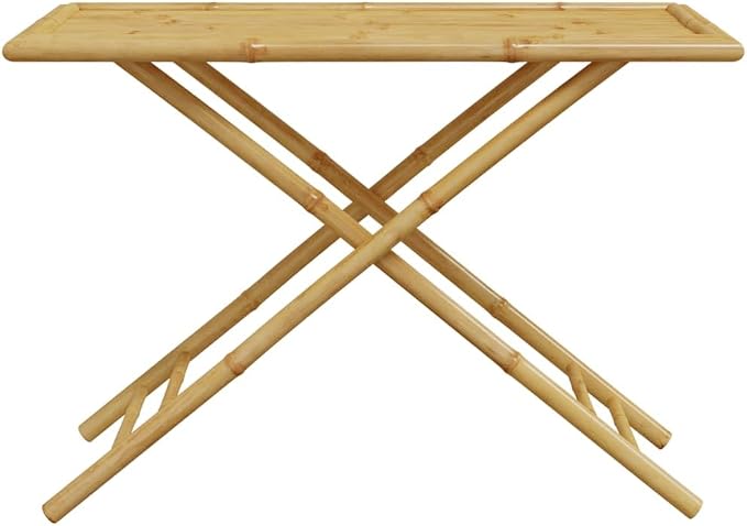 Garden Table Natural Bamboo Versatile Garden Table Outdoor Dining Patio Terrace Backyard Outdoor Eating Dining Furniture Patio Al Fresco Meal for porches 43.3 i