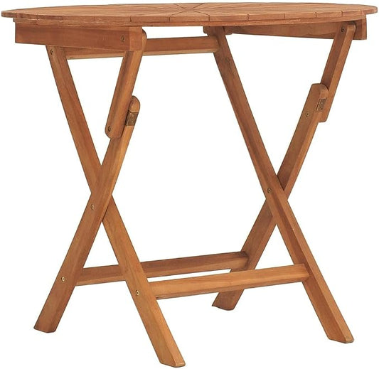 vidaXL Dining Table, Outdoor Folding Patio Table, Wooden Garden Table for Porch Yard Balcony Deck Lawn, Farmhouse Style, Solid Wood Teak