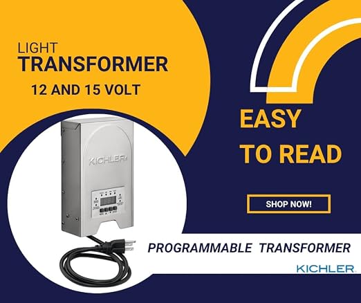 Kichler 12217-200 Watt 12V/15V Multi-Tap Low Voltage Outdoor Landscape Transformer with Digital Timer and Built in Surge Protector - Weatherproof