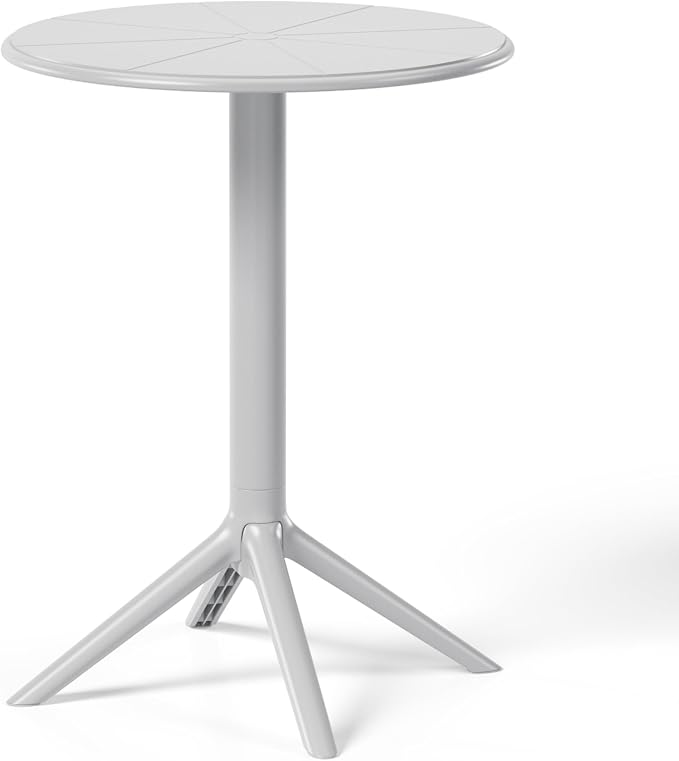WestinTrends Playa 23.5" Outdoor Polypropylene Resin Round Patio Bistro Dining Table for 2, Gray