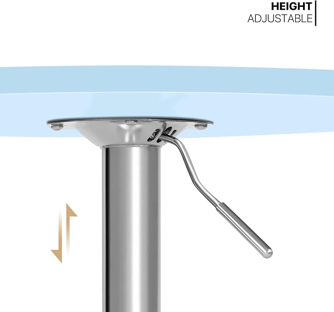 MoNiBloom Bistro Pub Table Round Bar 27.5"- 36" Height-Adjustable Cocktail Table with 23.5 Inch Swivel Table Top for Dining Room Home Kitchen Patio Bistro (Blue)