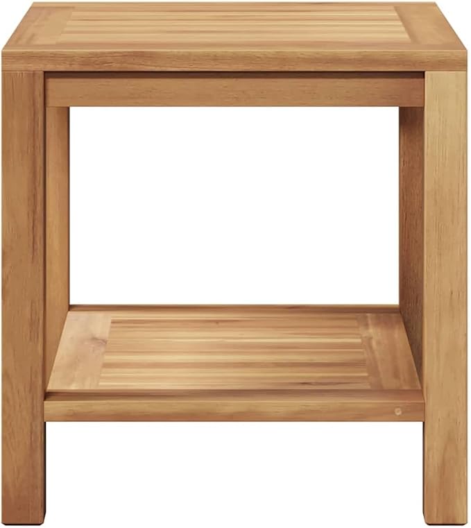 Modern Outdoor Coffee Table Solid Teak Wood Minimalist Design for Patio Contemporary Garden Table with Storage Compartment