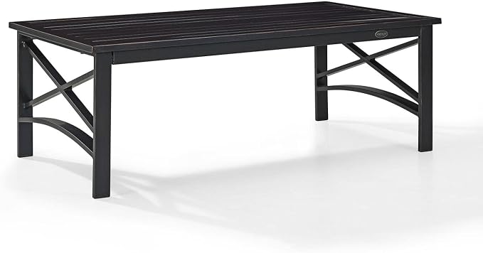 Maykoosh Outdoor Coffee Table Metal Patio Table Bronze Finish Modern Lawn Porch Table 49.75"