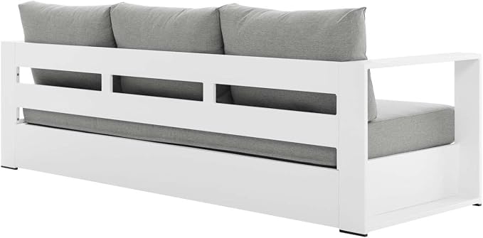 Modway Tahoe 2-Piece Fabric/Powder-Coated Aluminum Outdoor Set in Gray/White