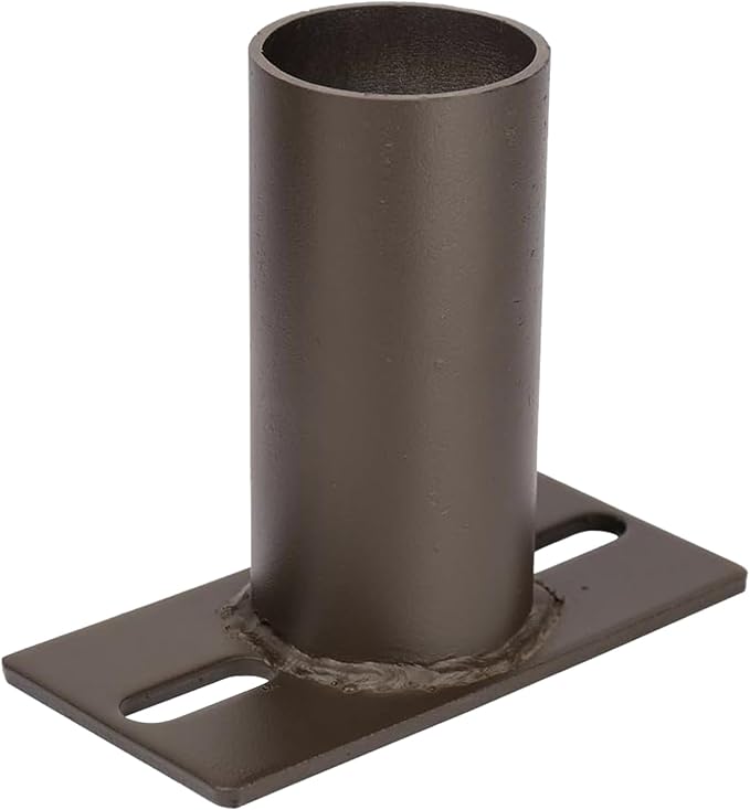 Side Tenon Adapter for Square Pole 2-3/8″ Outer Diameter, Horizontal Tenon Adapter for 2-3/8 inch Slip Fitter Shoebox LED Street Light Mounting Bracket with Accessories, Dark Bronze Steel