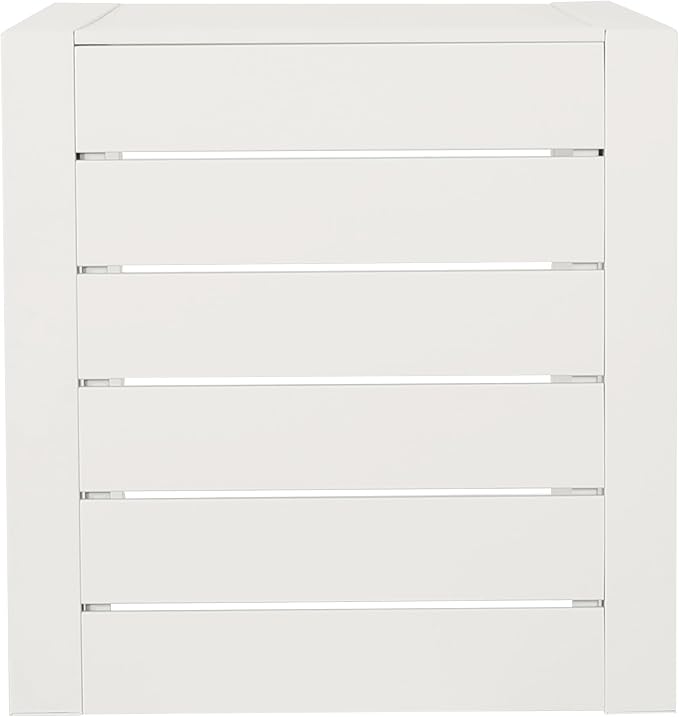 Cape Coral Alu C-Shaped Table White Outdoor Side Table 14.5" W x 15" D x 24" H Aluminum Frame White