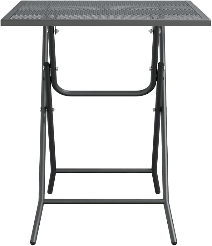 Square Garden Table 23.6-Inch Metal Mesh Side Table for Patio Balcony Backyard Anthracite Outdoor Dining Table