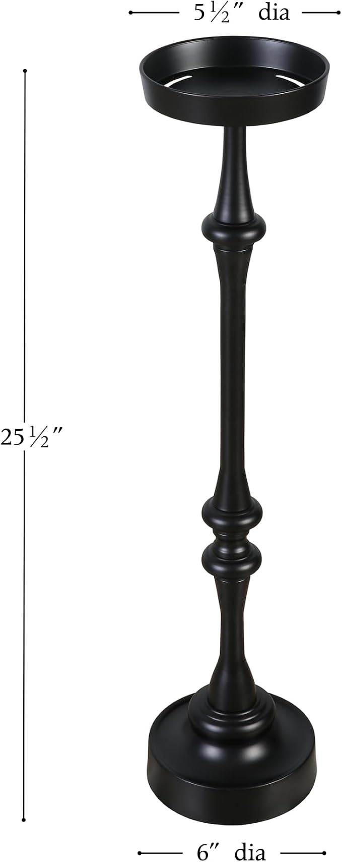 New Ridge Home Goods Set of 2 Outdoor/Indoor Martini Drink Tables, 6" Round Steel Side/End Accent Tables with Weighted Base – Powder-Coated Black