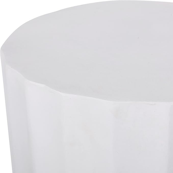 Round Outdoor Side Table, 15 Inch, Antique White