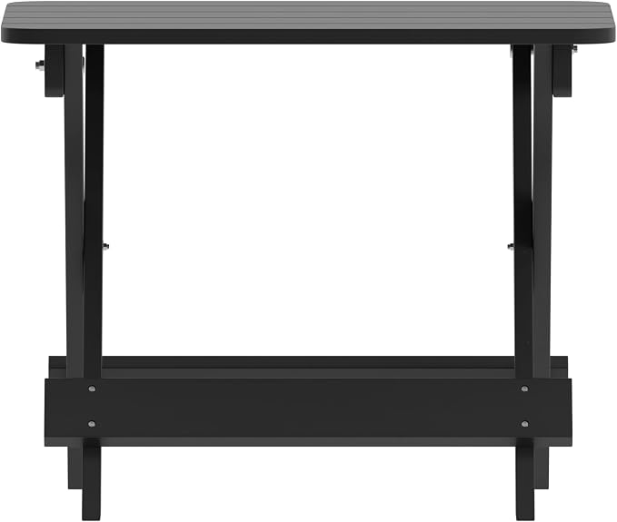 EMMA + OLIVER Haley Outdoor Folding Side Table, Portable All-Weather HDPE Adirondack Side Table, Black