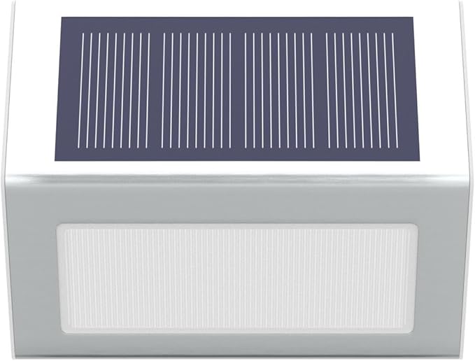 JSOT Solar Lights Perfect for Deck, Fence, Stair, Step Decor-Cool White-8P | Stainless Steel, Waterproof, Solar Powered, Garden, Patio, Deck Rail