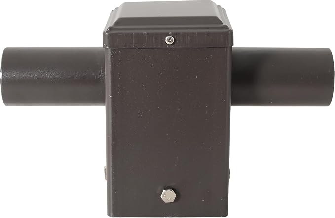 180 Degree Square Horizontal Tenon Adaptor with 2 Arms for 4 inch Square Pole, Thicker 2 Horizontal Mounting Bracket with Accessories Pole Light Adapter, Bronze Steel, Slip Fitter Mount Converter