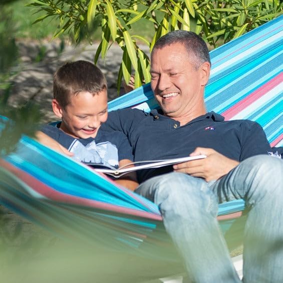 LA SIESTA Brisa Double Outdoor Hammock — Colombian-Made Polypropylene, UV & Weather Resistant, for Backyard & Patio - Wave