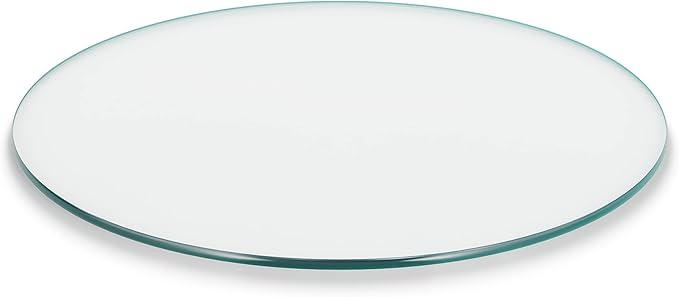 The Better Bevel 16 inch Round Glass Table Top - Clear Tempered Glass Surface Protector - Safe Pencil Polished Edge - Coffee, Dining and End Table