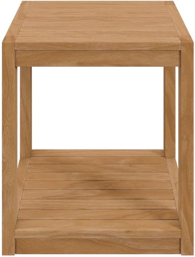 Modway Carlsbad Modern Teak Wood Outdoor Patio Side Table in Natural