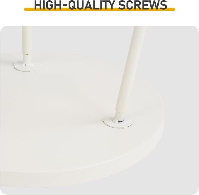 2 Tier Metal Round Side Table, Outdoor End Table for Small Spaces, Indoor Outdoor Nightstand for Living Room, Bedroom or Office (Cream)
