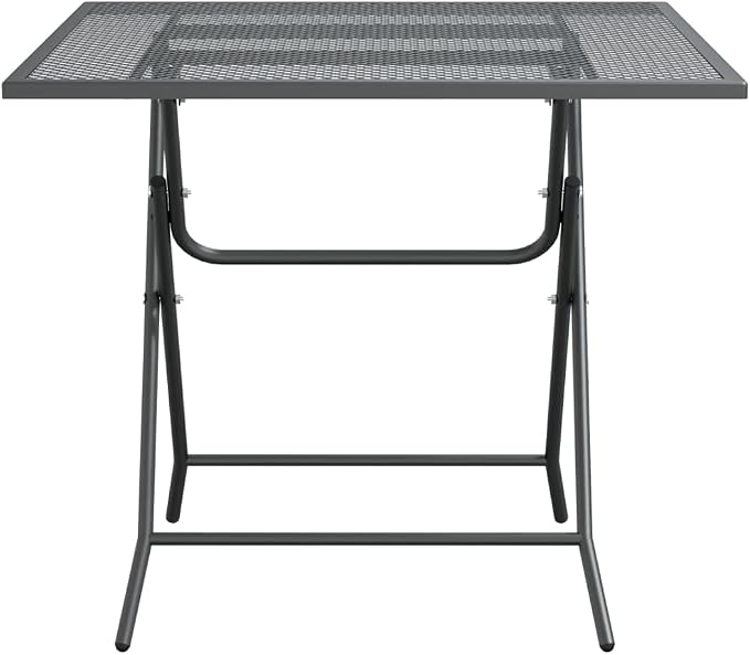 vidaXL Patio Table Patio Side Table Outdoor Coffee End Table for Patio Yard Balcony Garden 31.5"x31.5"x28.3" Expanded Metal Mesh Anthracite