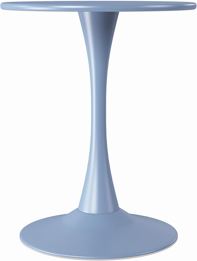 WestinTrends Playa 23.5" Round Outdoor Indoor Metal Cocktail Dining Table, French Blue