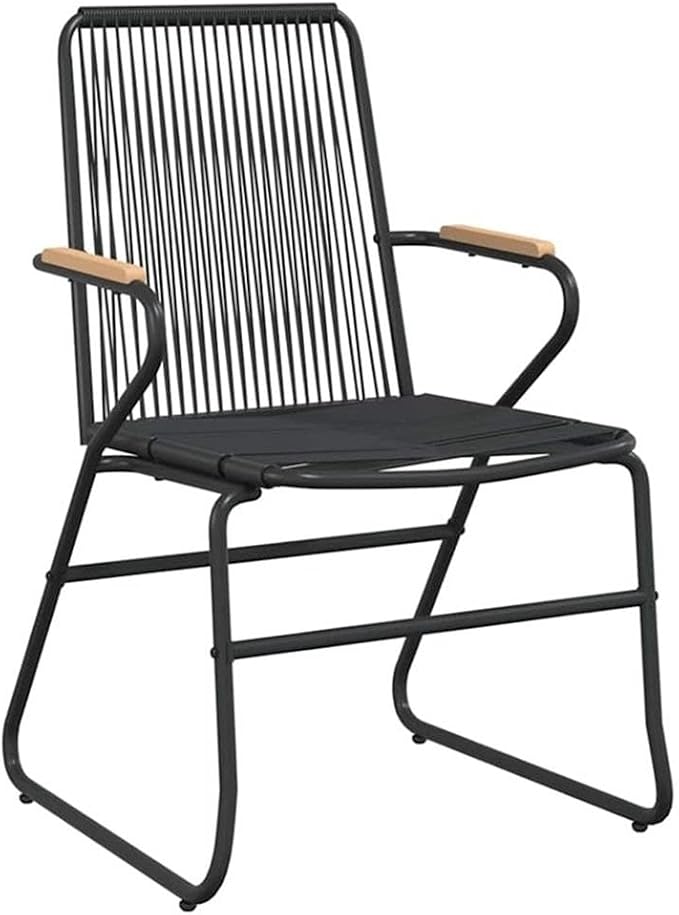 Afuera Living 5 Piece Patio Dining Set, Powder-Coated Steel, Black Finish, Rectangular Table with 4 Seats, UV-Resistant Durable Outdoor Furniture for Garden or Patio Dining
