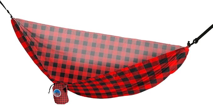 YUKON OUTFITTERS Outdoor 1.5 oz Ripstop Polyester Vista Printed Hammock w/Tree Straps, Lumberjack Plaid