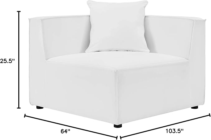 Modway EEI-4380-WHI Saybrook Patio Upholstered 4-Piece Sectional Sofa in White