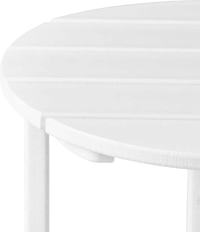 WestinTrends Dylan Adirondack Round Outdoor Side Table, White