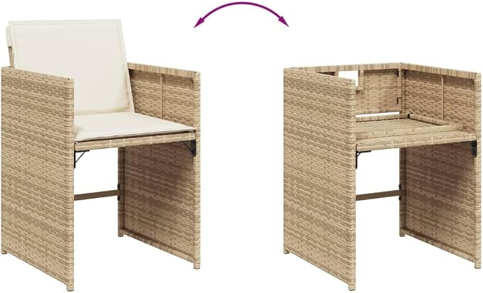 11-Piece Outdoor Dining Set, 10-Seater PE Rattan Patio Furniture with Acacia Wood Tabletop and Padded Cushions for Garden Backyard