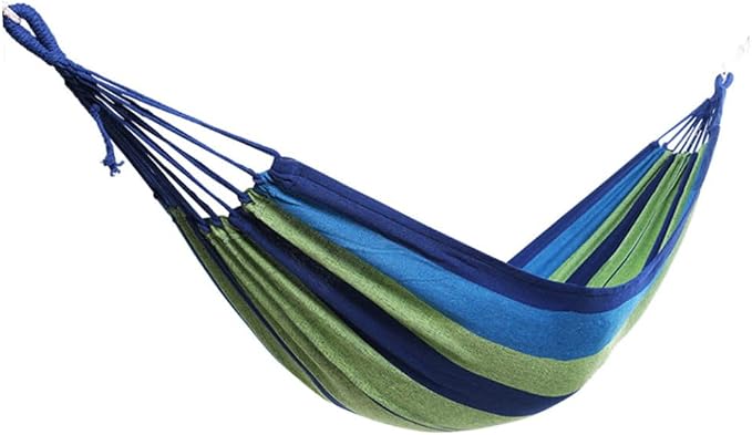 UPKOCH Double Camping Hammock Swing for Two Adults, Portable Canvas Hanging Hammock for Outdoor and Indoor Use, Thickened Wide Design Travel Swing Bed Blue
