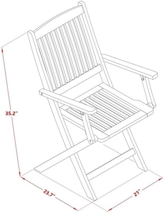 Pemberly Row Outdoor Folding Patio Dining Set, Acacia Wood, Natural Oil Finish, Round Table and 2 Chairs, Compact Space-Saving Design, Slatted Chair Backs, Easy-to-Clean for Balcony or Small Patio Use