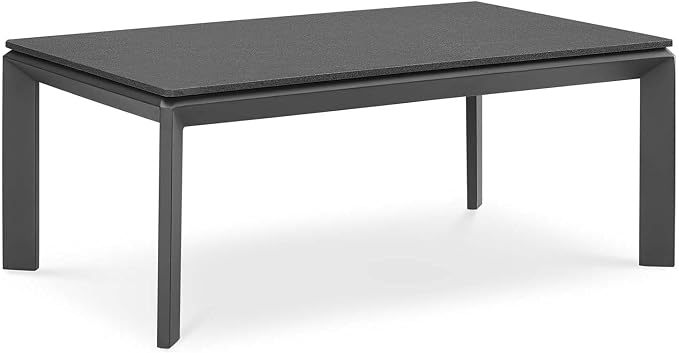 Modway Riverside Aluminum Outdoor Patio Coffee Table in Gray