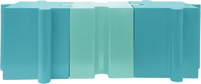 Christopher Knight Home Daton 3 Piece Interlocking Outdoor Side Table Set, Modular Lightweight Concrete Coffee Table, Convertible MGO End Table for Indoor&Outdoor, Creative Set Up,Mint Green+Sky Blue