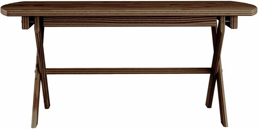 Folding Oval Outdoor Table, Mushroom-Stain