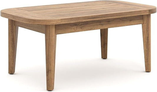 HomeStock Solid Wood Outdoor Coffee Table - Eucalyptus Patio Furniture 28 Long
