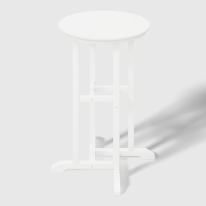 WestinTrends Malibu 37" Counter Height Round Outdoor Patio Bistro Bar Table, White