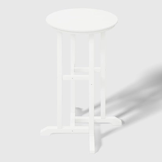 WestinTrends Malibu 37" Counter Height Round Outdoor Patio Bistro Bar Table, White