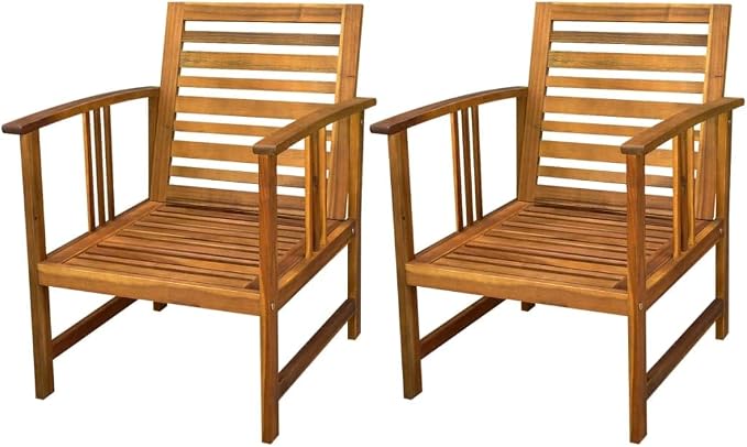 4-Piece Brown Acacia Wood Patio Dining Set with Cushions | Features a rectangular table and seating for 4, ideal for backyard, balcony, or terrace family gatherings.