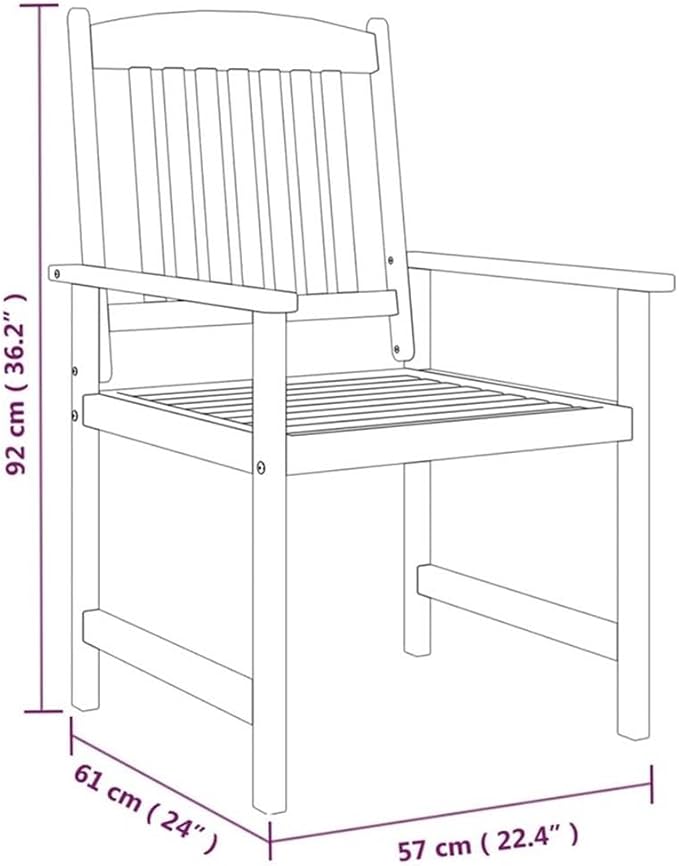 Afuera Living 9-Piece Solid Acacia Wood Patio Dining Set, Gray Oiled Finish, Rectangular Table with 8 Chairs, Weather Resistant, Umbrella Hole, Outdoor Garden Furniture for Terrace or Balcony Dining