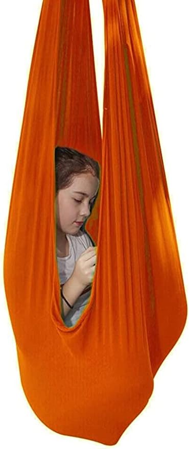 Indoor Swing, Therapy Swing Snuggle Cuddle Hammock With Special Needs For Kids And Adults Sensory Disorders, ADHD, Autism, Anxiety, Sensory Integration ( Color : Orange , Size : 100*280CM/39*110in )