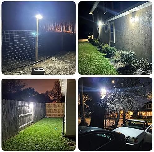 Solar Lights Outdoor Waterproof, 288 LED 2800LM Motion Sensor Outdoor Lights with Remote Control, 4 Head Solar Flood Lights Outdoor for Patio, Garage, Yard, Wall, IP65 Security Lights 2 Pack