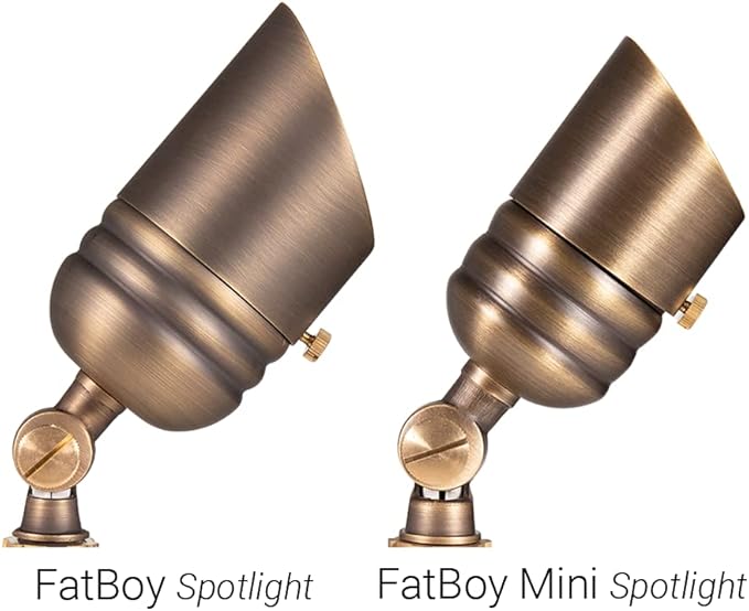 VOLT Fat Boy 12V Brass Outdoor Mini Spotlight (Bronze) with 5W 2700K Warm White 400 Lumen MR16 LED Bulb for Low Voltage Landscape Lighting of Yard, Lawn, Garden, Patio, Trees & House
