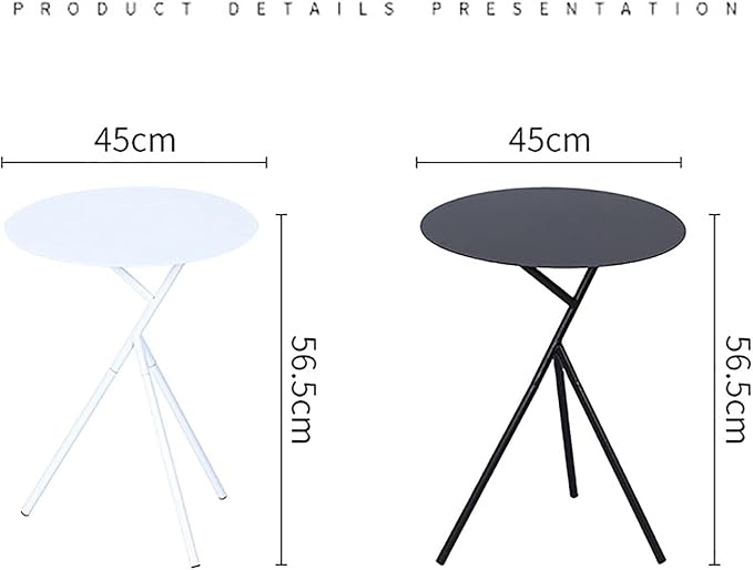 Dendritic End Table Metal Round Small Side Table Outdoor & Indoor Coffee Table for Small Spaces Bedroom Patio,Black
