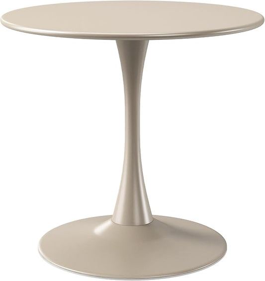 WestinTrends Playa 31.5" Round Outdoor Indoor Metal Cocktail Dining Table, Sand