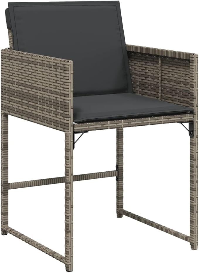 9 pcs Set Patio Dining Set & Garden Dining Set Gray PE Rattan Outdoor Patio Furniture Set Balcony Furniture for Front Porch Lawn Backyard 86.6 x 41.7 x 28.7 in
