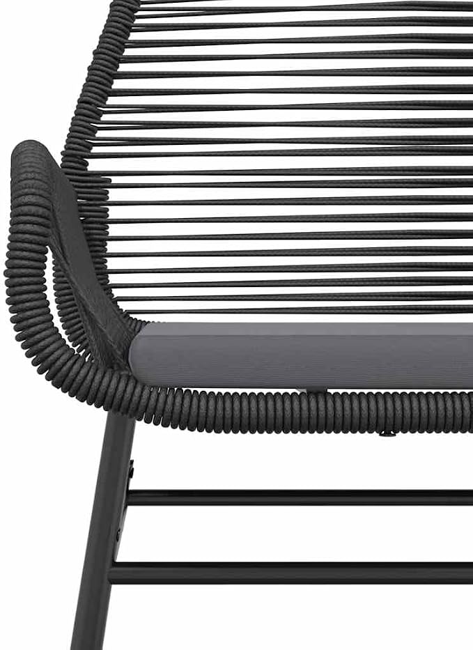 3 pcs Set Patio Dining Set & Outdoor Patio Furniture Set Black PE Rattan Garden Dining Set Balcony Furniture for Front Porch Lawn Backyard 31.5 x 31.5 x 29.1 in
