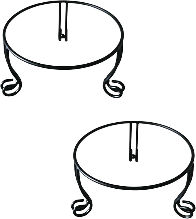 2 Pack Metal Gazing Ball Stand for 10 or 12 Inch Outdoor Garden Gazing Globes,Metal Display Stand for Plant or Flowerpot Holder,Birdbath Bowl Stand 6 Inch Tall,Black