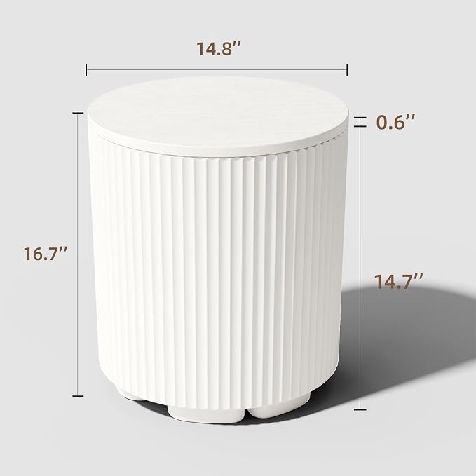 Outdoor Cooler Side Table Set of 2, 2-in-1 Ice Chest Cool Side Table with Storage, Removable Lid, Patio Cooler Table for Poolside, Deck, Beach,White
