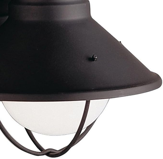 Kichler Seaside 7.5" 1 Light Outdoor Wall Light with Glass Globe Black