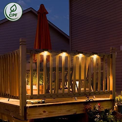 SOLPEX Solar Deck Lights Outdoor 20 Pack,Step Light Waterproof,Warm White | Led Solar lights for Outdoor Stairs, Step , Fence, Yard, Patio and Pathway
