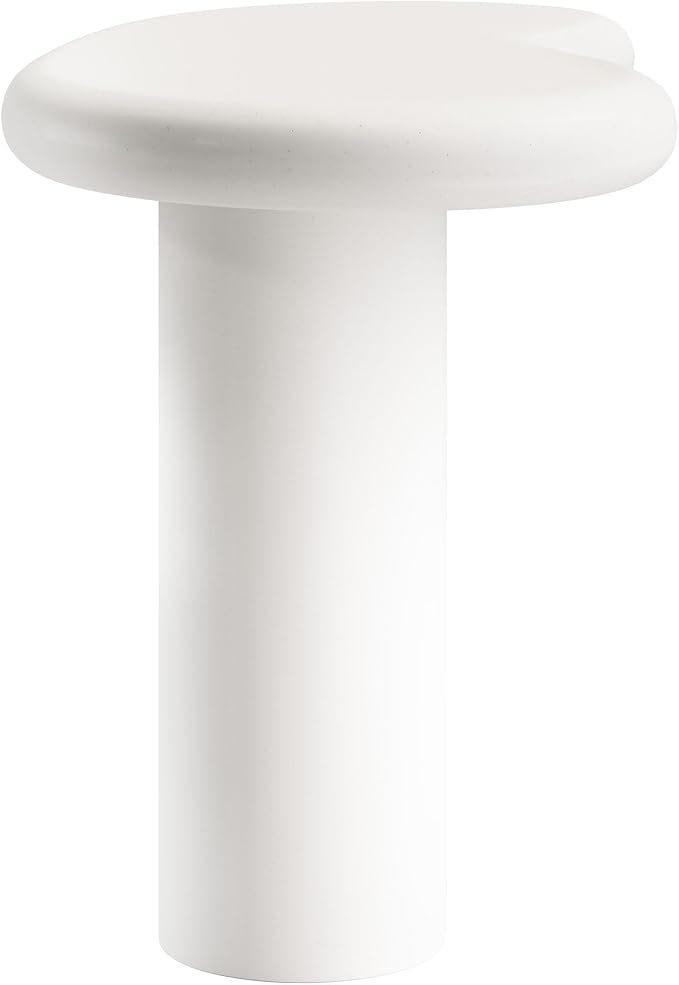 Modway Elowen Side Table in White - Concrete Sculptural Pedestal Accent Table for Indoor and Outdoor Spaces